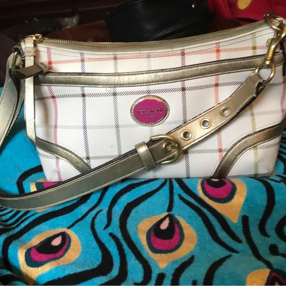 Coach Peyton Tattersall shoulder/crossbody bag adjustable strap- EUC - Picture 1 of 13